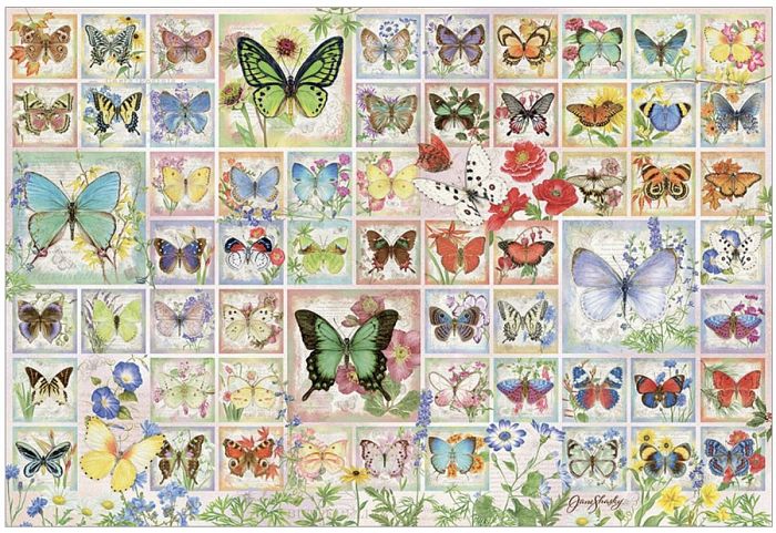 Puzzle Cobble Hill 2000 details: Butterflies and flowers 89018