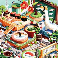 Pintoo 900-piece puzzle: Ishiki Toaki. Sushi land