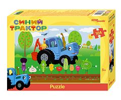 Step puzzle 104 pieces: Blue Tractor