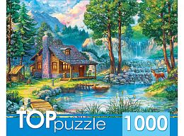 TOP Puzzle 1000 pieces: House by the forest pond