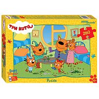 Step puzzle 260 pieces: Three Cats