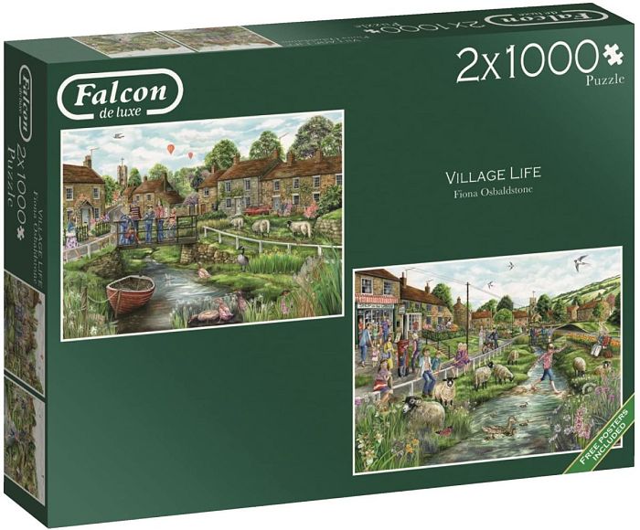 Falcon 2x1000 puzzle details: Life in the village J11216