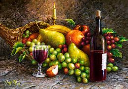 Puzzle Castorland 1000 pieces: Fruit and wine