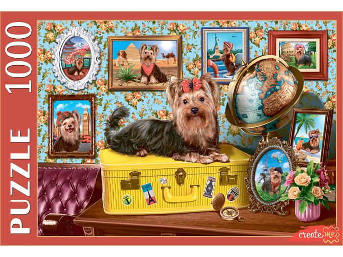 Puzzle Red Cat 1000 pieces: Yorkshire Terrier Puppy Ф1000-4301