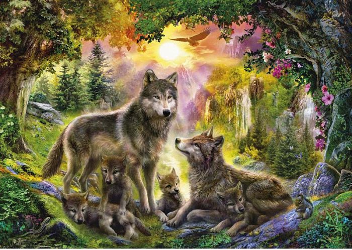 Puzzle Step 1500 parts: the Wolves 83046