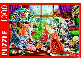 Puzzle Red Cat 1000 pieces: Kittens at the aquarium
