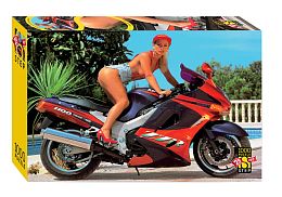 Пазл Step puzzle 1000 деталей: Девушка на мотоцикле