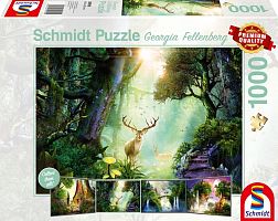 Schmidt 1000 Piece Puzzle: J.Fellenberg The Deer in the Forest