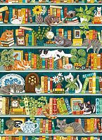 Cobble Hill 1000 Pieces Puzzle: Cat Bookcase