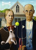 Trefl 500-piece puzzle: American Gothic. Dog Edition (MARKDOWN)