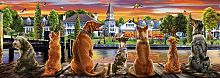 The Educa puzzle panorama 1000 pieces: Dogs on the waterfront