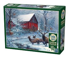 Cobble Hill 1000 pieces Puzzle: Deer on the winter edge