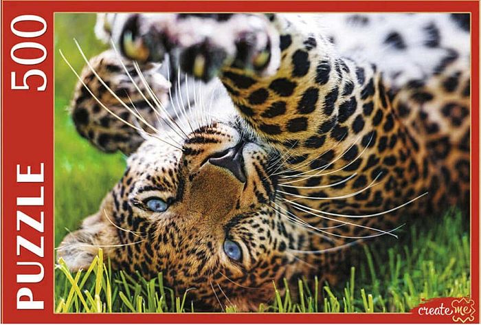 Puzzle Red Cat 500 pieces: Leopard on the grass ГИП500-0623