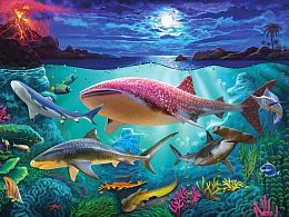 3D Jazzle Puzzle 100 pieces: Sharks