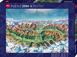 Puzzle Heye 2000 details: The mountain world of the Alps