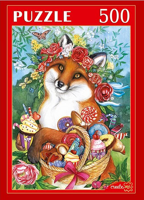 Puzzle Red Cat 500 pieces: Fox with sweets ХП500-5886