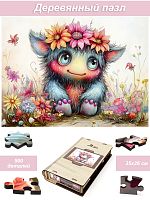 Wooden puzzle 500 pieces of Cute monsters. Embarrassment