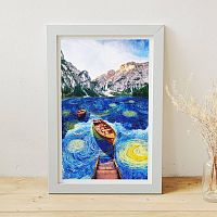 Pintoo 1000 Pieces Puzzle: Fantasy. A boat on a Starry night