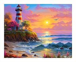 Pintoo 500-piece puzzle: Stuart. Lighthouse on a tropical island