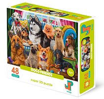 3D Jazzle Puzzle 48 pieces: Dog Friends