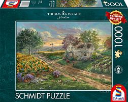 Schmidt 1000 Piece Puzzle: Kincaid. Fields of sunflowers