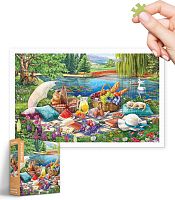 Pintoo 1000-piece puzzle: A picnic with kittens
