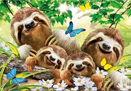 Puzzle Educa 500 items: Family selfie sloths
