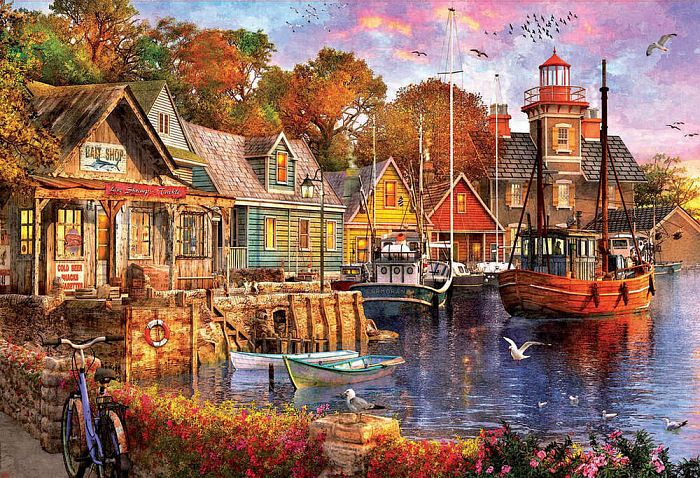 Educa jigsaw puzzle 5000 pieces: Evening in the Harbor 18015
