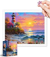 Pintoo 500-piece puzzle: Stuart. Lighthouse on a tropical island