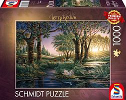 Schmidt 1000-piece puzzle: T.Redlin. Magical morning at the lake