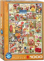 Puzzle Eurographics 1000 pieces: Vintage book cover with flowers