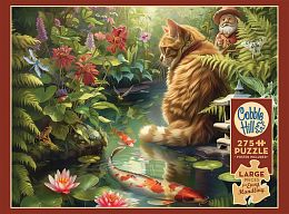 Cobble Hill Puzzle 275 pieces: Cat and koi fish