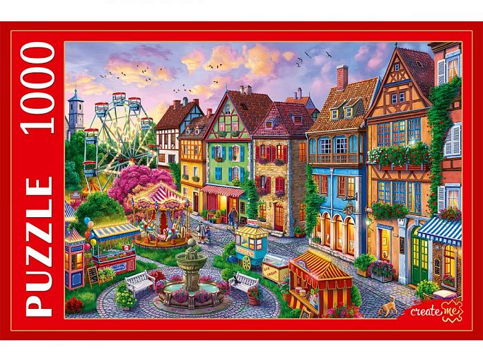 Puzzle Red Cat 1000 parts: City Amusement Park ФП1000-3878