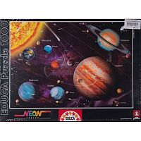 The neon puzzle 1000 pieces Educa: Solar system