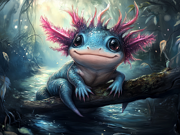 Wooden puzzle with 500 pieces. Wild and cute. The fabulous Axolotl