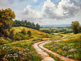 Wooden puzzle with 500 pieces. The magic of nature. Field of colors
