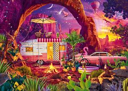 Schmidt 1000-piece puzzle: Jeff Haney. A camping paradise in the desert