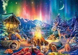 Schmidt 1000-piece Puzzle: Romance around a campfire under the stars