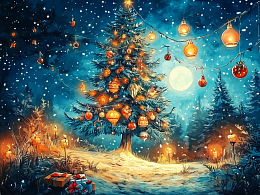 Пазл Алма деревянный 500 деталей. Новый год. Волшебная ёлка