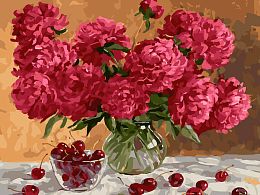 Painting by numbers Snow White: Peonies and cherries