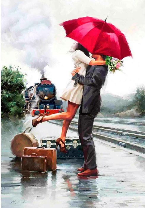 Puzzle Anatolian 500 pieces: Couple at the train station ANA.3589