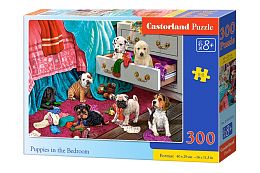 Puzzle Castorland 300 details: the Puppies in the bedroom