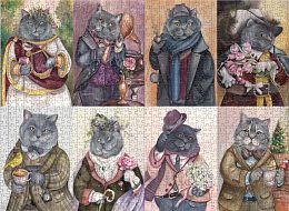 Puzzle Nova 1000 details: Collage. Exquisite cats