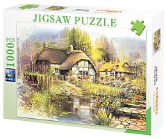 Royaumann 1000 pieces puzzle: Houses by the lake