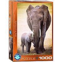 Puzzle Eurographics 1000 pieces: Elephant and baby