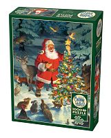 Cobble Hill 1000 pieces puzzle: A Christmas tree for animals