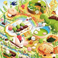 Pintoo 900-piece puzzle: Ishiki Toaki. Admiring the flowers