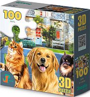 3D Jazzle Puzzle 100 Pieces: Pets