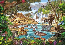 Puzzle Clementoni 3000 pieces: Watering hole in Africa