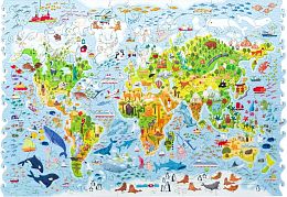 Wooden UNIDRAGON Puzzle 100 pieces: Children's World Map